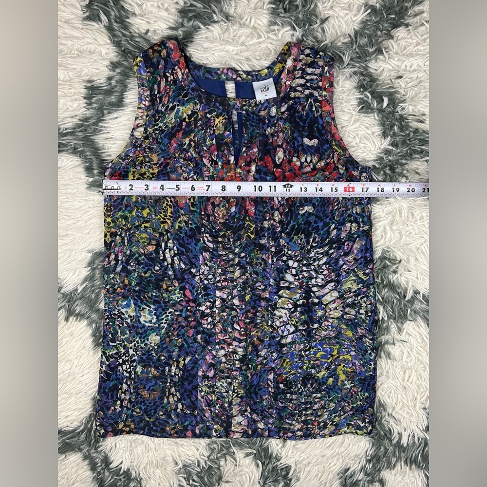 CAbi Women's #3093 Stained Glass Keyhole Sleeveless Blouse Size XS - Picture 4 of 10